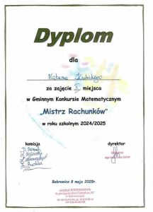 Gminny Konkurs Matematyczny 2025